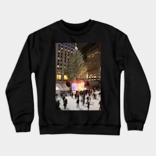 Rockefeller Center Christmas Tree and ice skating rink Crewneck Sweatshirt